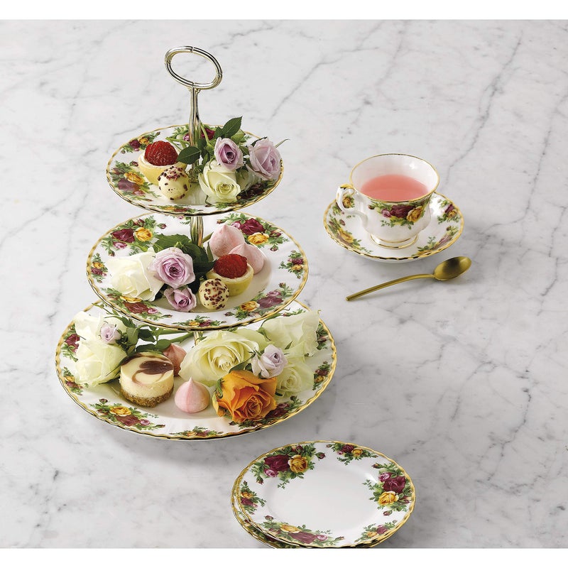 ROYAL ALBERT Old Country Roses 3 Piece Set (Teacup, Saucer & Plate), by Royal Albert - Image 3